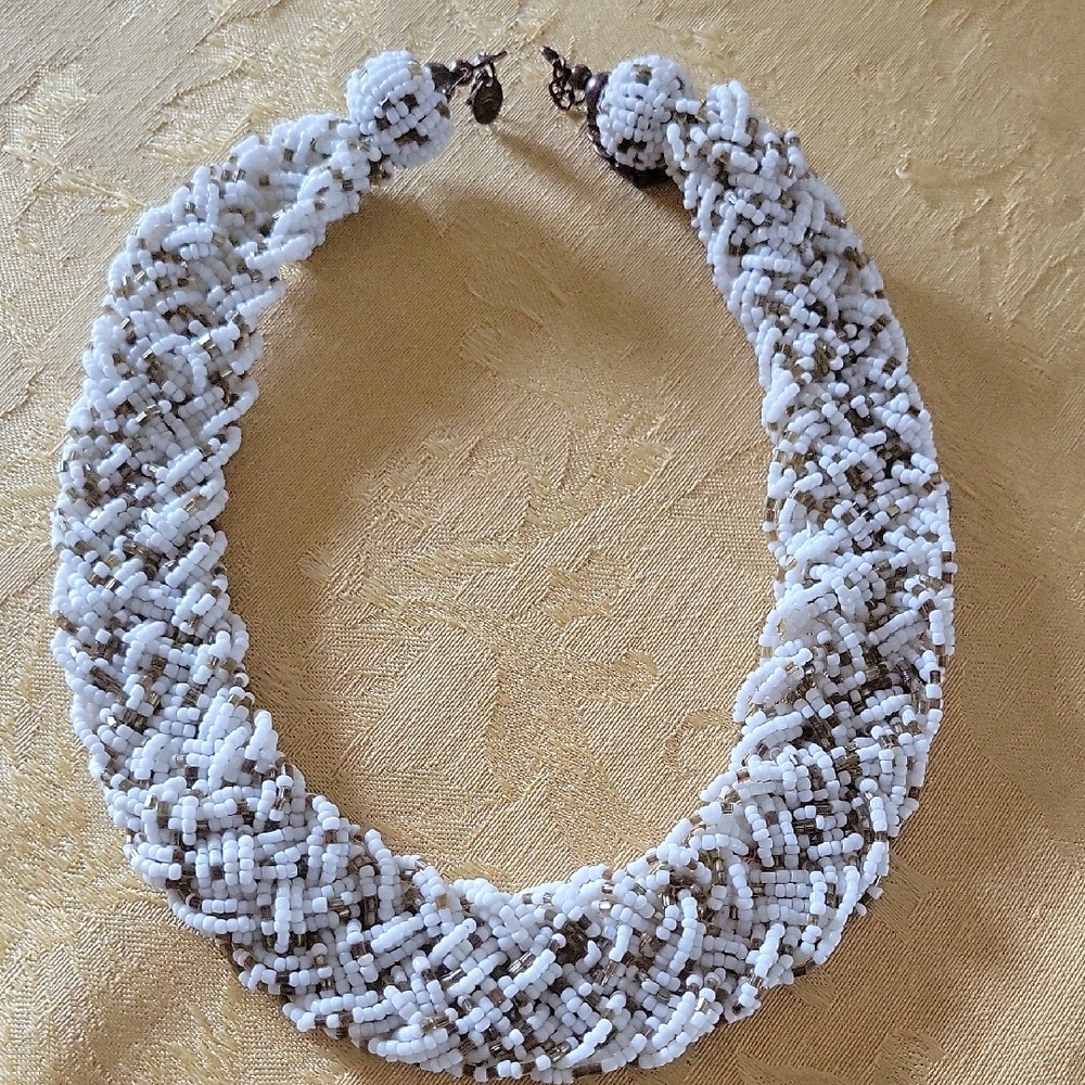Elegant White Beaded Necklace